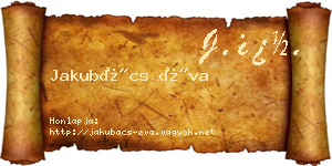 Jakubács Éva névjegykártya