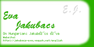 eva jakubacs business card
